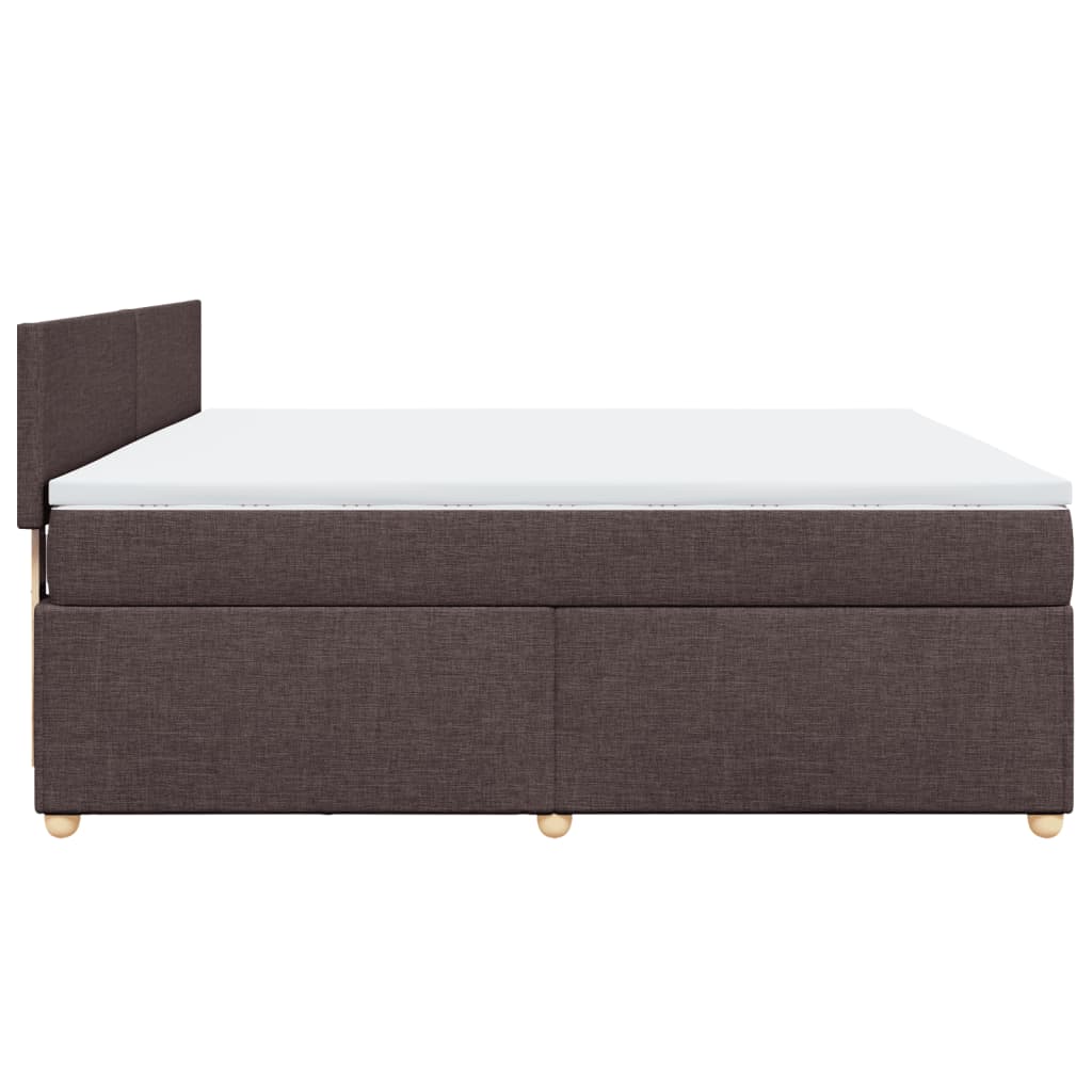 Κρεβάτι Boxspring με Στρώμα Σκούρο Καφέ 180x200 εκ Υφασμάτινο - Pakobazaar