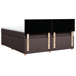 Κρεβάτι Boxspring με Στρώμα Σκούρο Καφέ 180x200 εκ Υφασμάτινο - Pakobazaar
