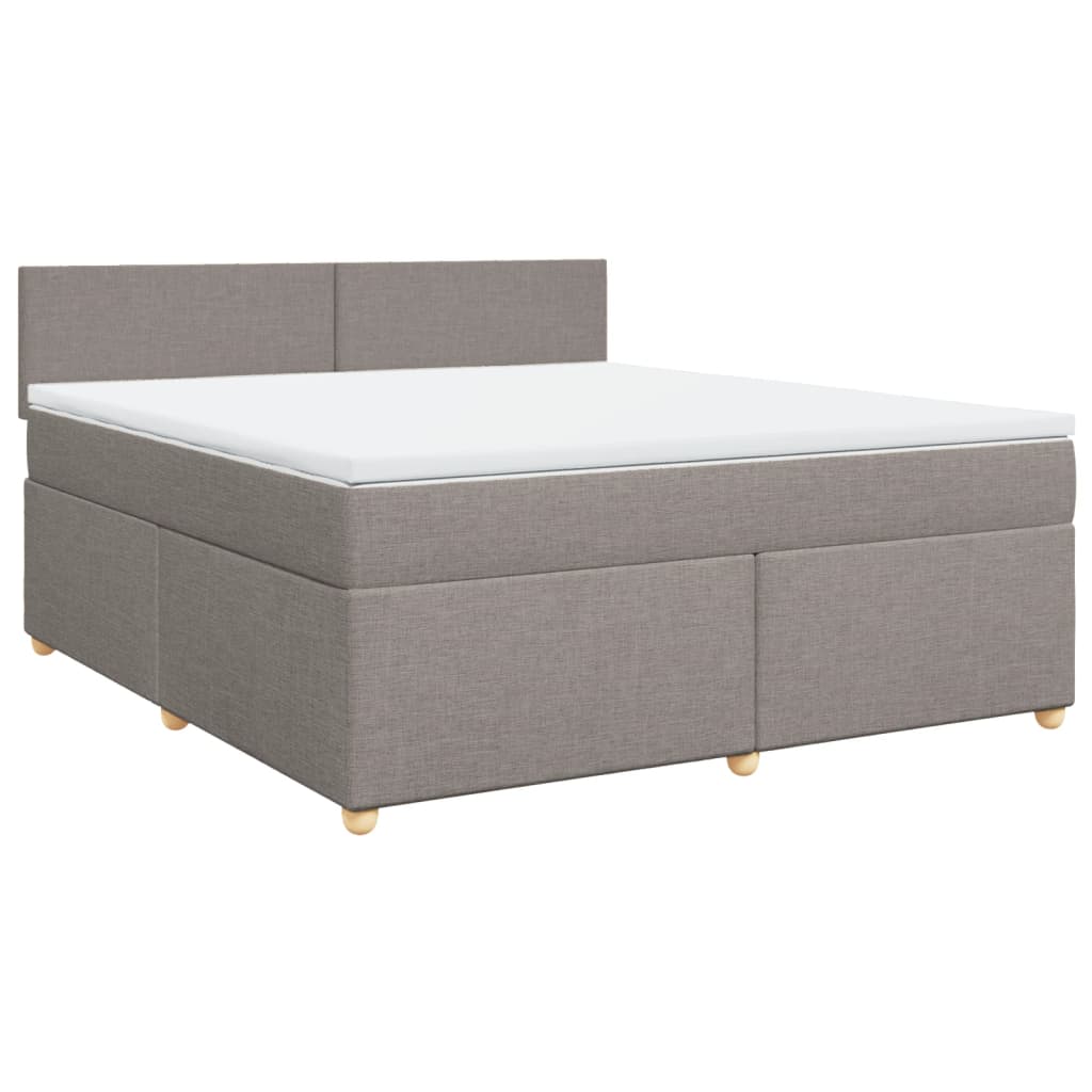 Κρεβάτι Boxspring με Στρώμα Taupe 180x200 εκ. Υφασμάτινο - Pakobazaar