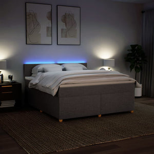 Κρεβάτι Boxspring με Στρώμα Taupe 180x200 εκ. Υφασμάτινο - Pakobazaar