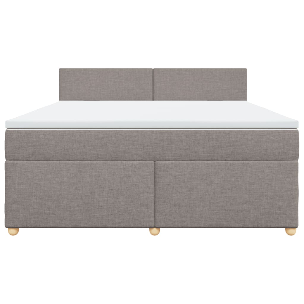 Κρεβάτι Boxspring με Στρώμα Taupe 180x200 εκ. Υφασμάτινο - Pakobazaar