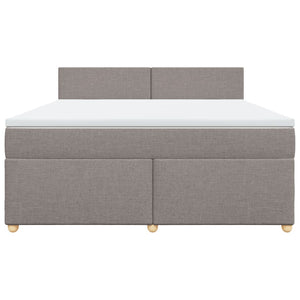 Κρεβάτι Boxspring με Στρώμα Taupe 180x200 εκ. Υφασμάτινο - Pakobazaar