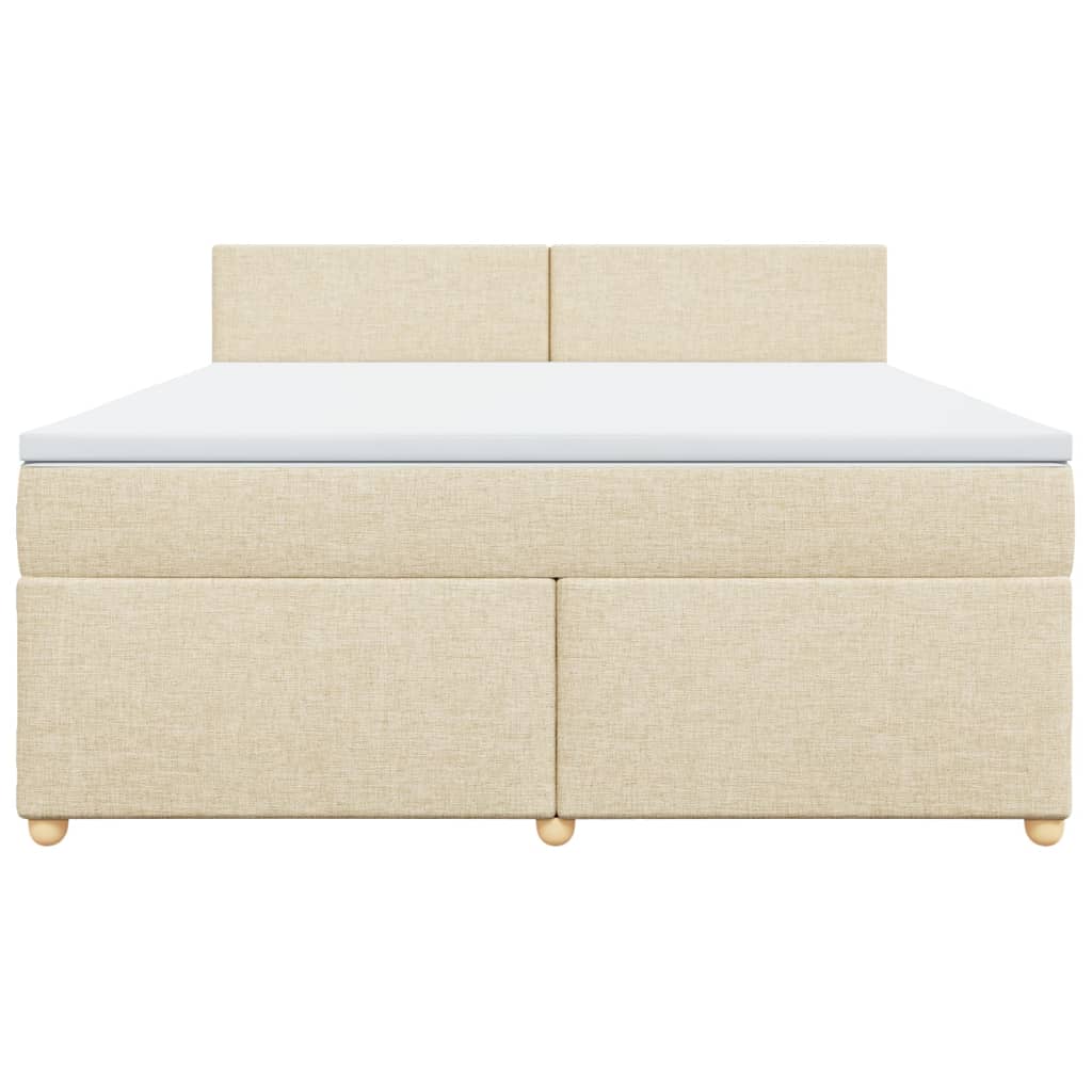 Κρεβάτι Boxspring με Στρώμα Κρεμ 180x200 εκ. Υφασμάτινο