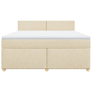 Κρεβάτι Boxspring με Στρώμα Κρεμ 180x200 εκ. Υφασμάτινο - Pakobazaar