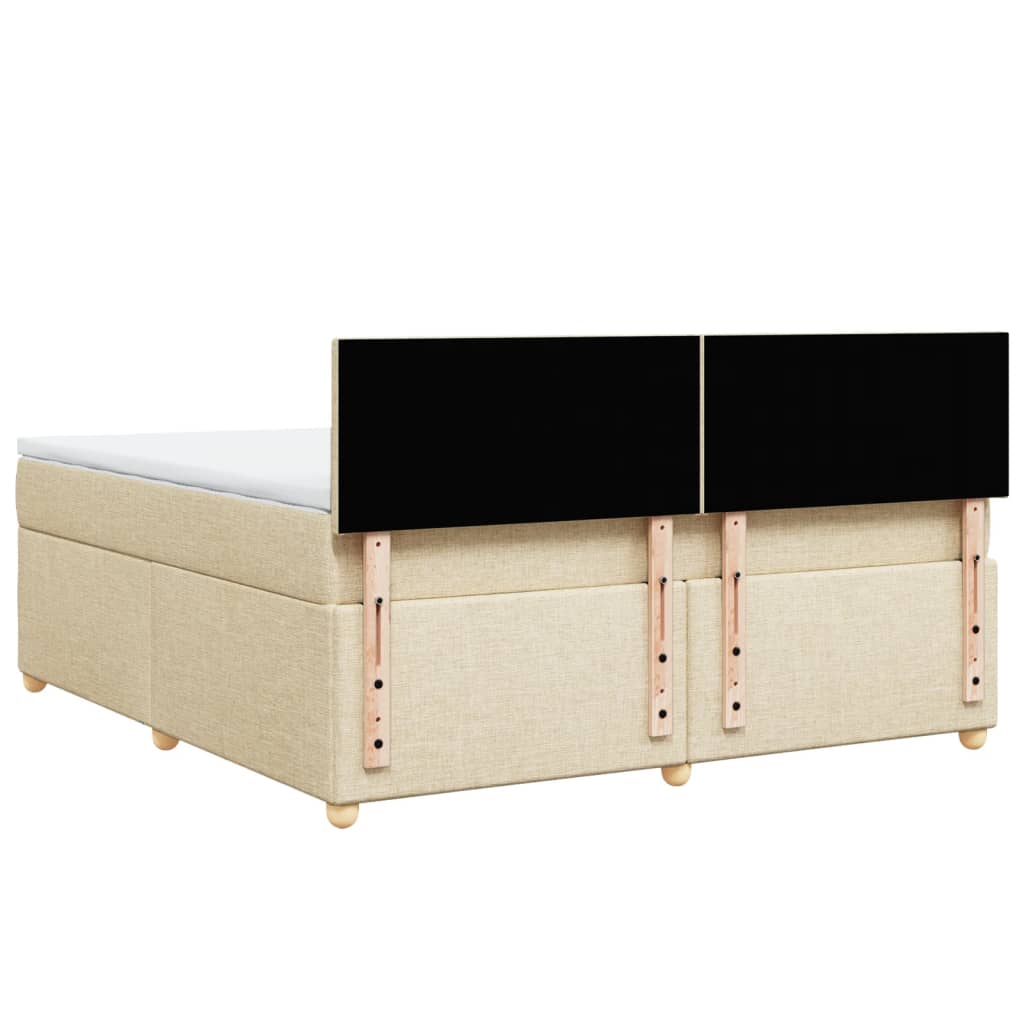 Κρεβάτι Boxspring με Στρώμα Κρεμ 180x200 εκ. Υφασμάτινο