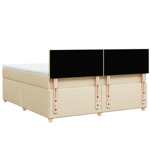 Κρεβάτι Boxspring με Στρώμα Κρεμ 180x200 εκ. Υφασμάτινο - Pakobazaar