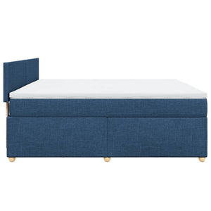 Κρεβάτι Boxspring με Στρώμα Μπλε 180x200 εκ. Υφασμάτινο - Pakobazaar