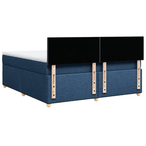 Κρεβάτι Boxspring με Στρώμα Μπλε 180x200 εκ. Υφασμάτινο - Pakobazaar