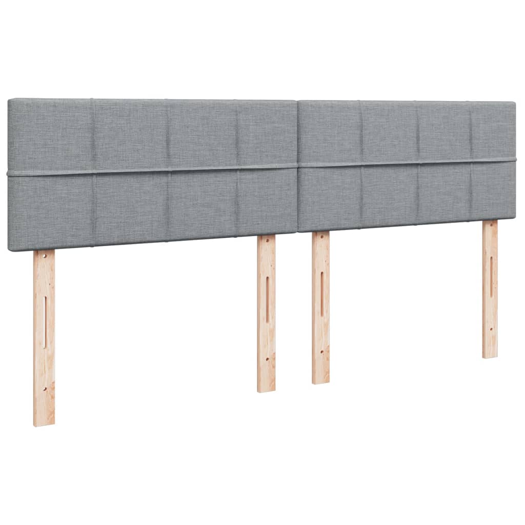 Κρεβάτι Boxspring με Στρώμα Ανοιχτό Γκρι 180x200 εκ. Υφασμάτινο - Pakobazaar