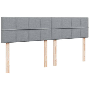 Κρεβάτι Boxspring με Στρώμα Ανοιχτό Γκρι 180x200 εκ. Υφασμάτινο - Pakobazaar