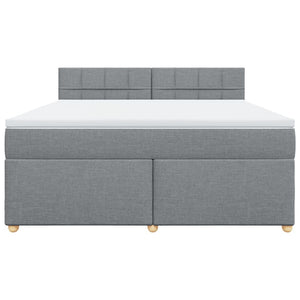 Κρεβάτι Boxspring με Στρώμα Ανοιχτό Γκρι 180x200 εκ. Υφασμάτινο - Pakobazaar