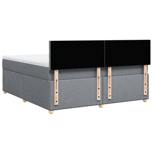 Κρεβάτι Boxspring με Στρώμα Ανοιχτό Γκρι 180x200 εκ. Υφασμάτινο - Pakobazaar