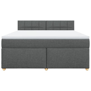 Κρεβάτι Boxspring με Στρώμα Σκούρο Γκρι 180x200 εκ Υφασμάτιν - Pakobazaar
