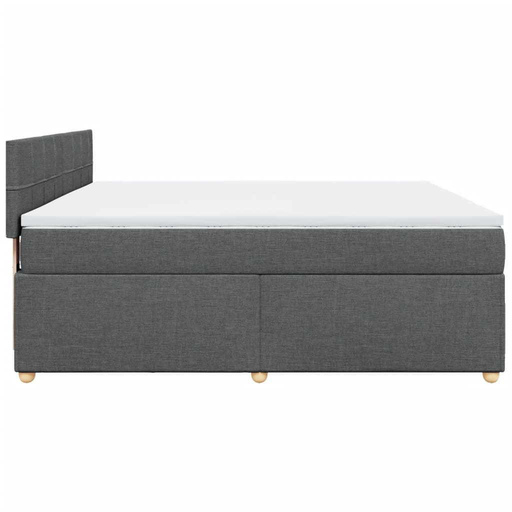 Κρεβάτι Boxspring με Στρώμα Σκούρο Γκρι 180x200 εκ Υφασμάτιν - Pakobazaar