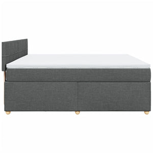 Κρεβάτι Boxspring με Στρώμα Σκούρο Γκρι 180x200 εκ Υφασμάτιν - Pakobazaar