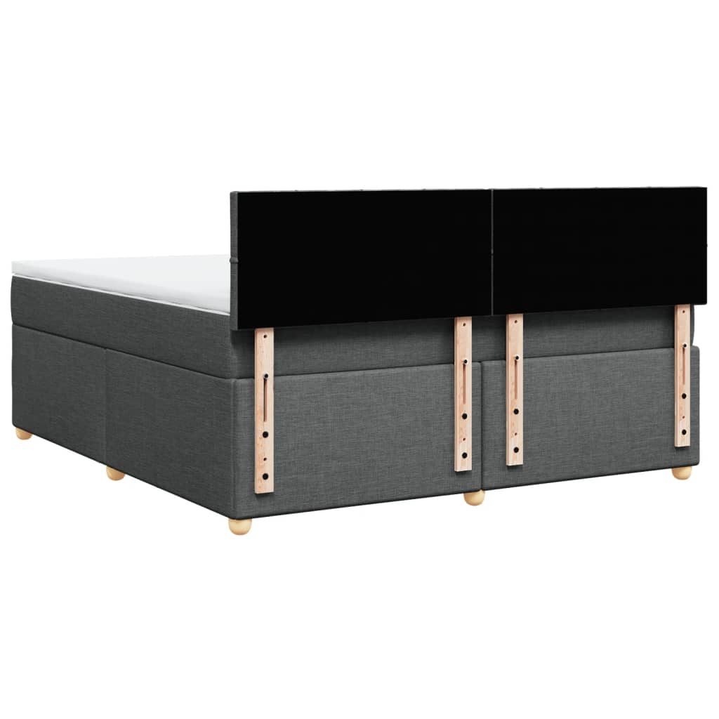 Κρεβάτι Boxspring με Στρώμα Σκούρο Γκρι 180x200 εκ Υφασμάτιν - Pakobazaar