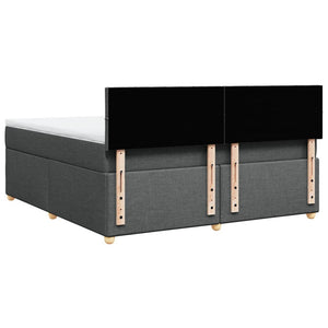 Κρεβάτι Boxspring με Στρώμα Σκούρο Γκρι 180x200 εκ Υφασμάτιν - Pakobazaar