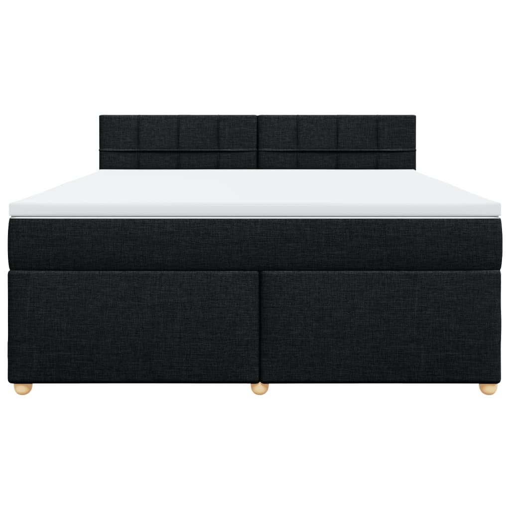 Κρεβάτι Boxspring με Στρώμα Μαύρο 180x200 εκ. Υφασμάτινο