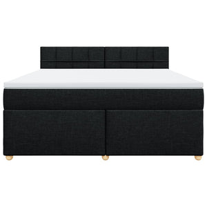Κρεβάτι Boxspring με Στρώμα Μαύρο 180x200 εκ. Υφασμάτινο - Pakobazaar
