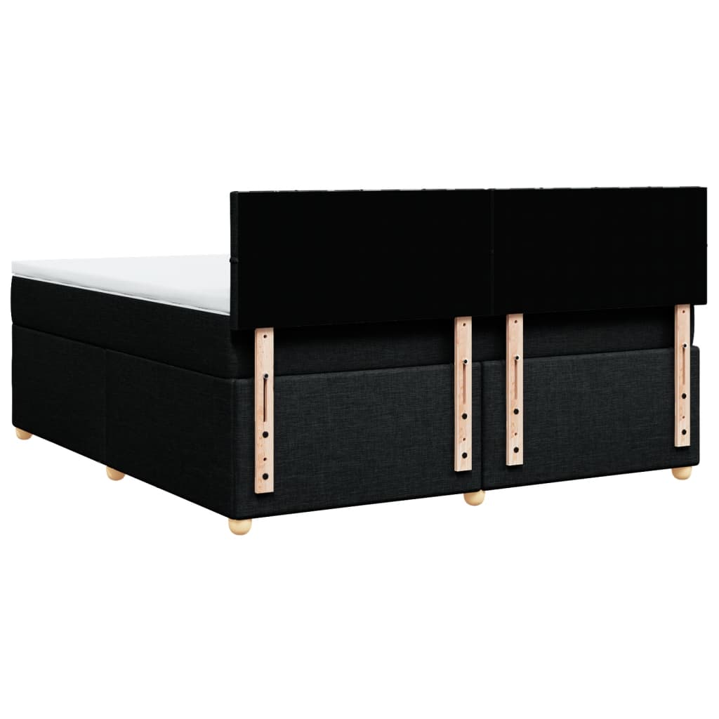 Κρεβάτι Boxspring με Στρώμα Μαύρο 180x200 εκ. Υφασμάτινο