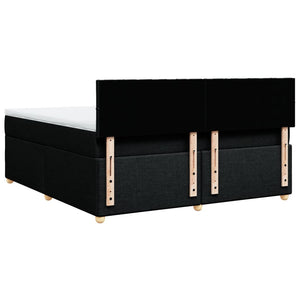 Κρεβάτι Boxspring με Στρώμα Μαύρο 180x200 εκ. Υφασμάτινο - Pakobazaar
