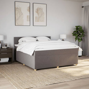 Κρεβάτι Boxspring με Στρώμα Taupe 180x200 εκ. Υφασμάτινο - Pakobazaar