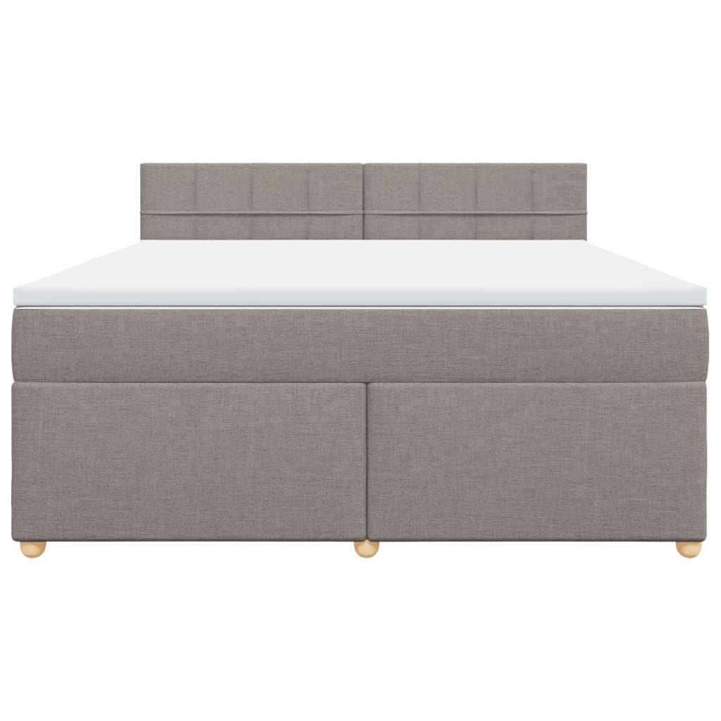 Κρεβάτι Boxspring με Στρώμα Taupe 180x200 εκ. Υφασμάτινο - Pakobazaar