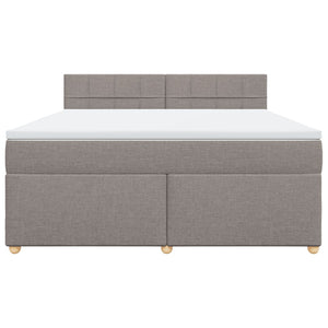 Κρεβάτι Boxspring με Στρώμα Taupe 180x200 εκ. Υφασμάτινο - Pakobazaar