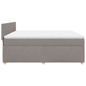 Κρεβάτι Boxspring με Στρώμα Taupe 180x200 εκ. Υφασμάτινο - Pakobazaar