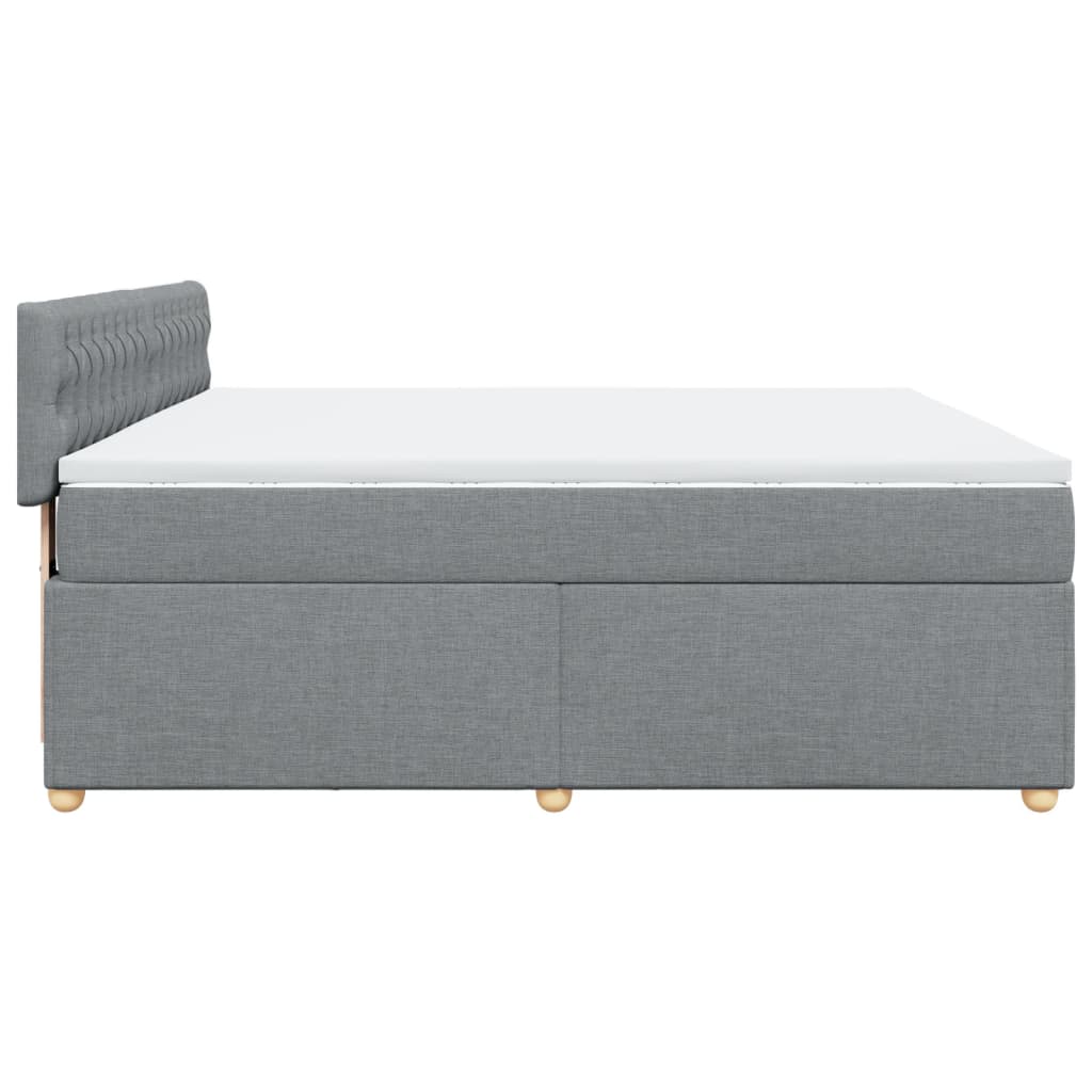 Κρεβάτι Boxspring με Στρώμα Ανοιχτό Γκρι 180x200 εκ. Υφασμάτινο - Pakobazaar