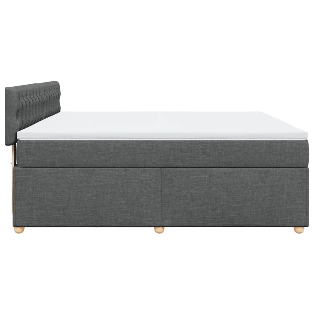 Κρεβάτι Boxspring με Στρώμα Σκούρο Γκρι 180x200 εκ Υφασμάτιν - Pakobazaar