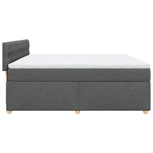 Κρεβάτι Boxspring με Στρώμα Σκούρο Γκρι 180x200 εκ Υφασμάτιν - Pakobazaar