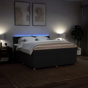 Κρεβάτι Boxspring με Στρώμα Μαύρο 180x200 εκ. Υφασμάτινο - Pakobazaar