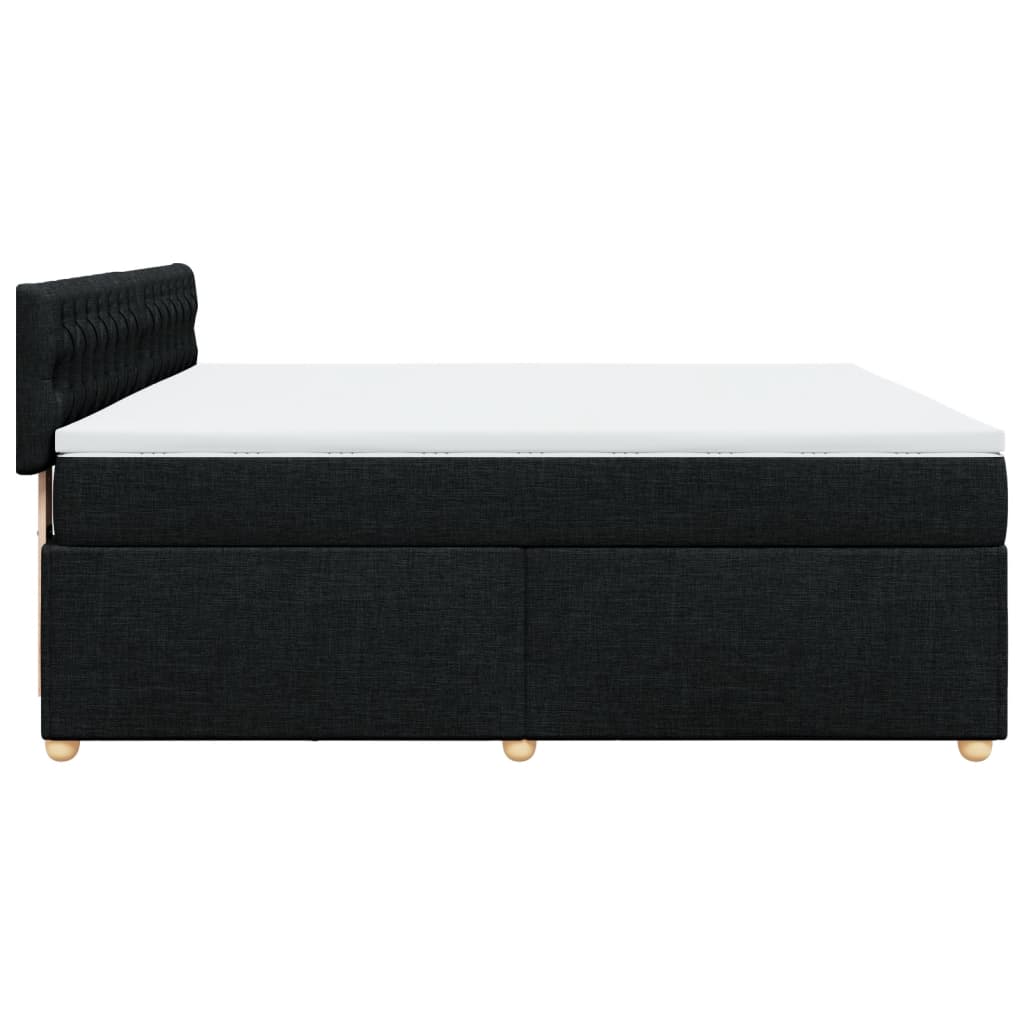 Κρεβάτι Boxspring με Στρώμα Μαύρο 180x200 εκ. Υφασμάτινο - Pakobazaar