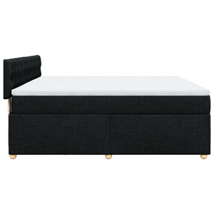 Κρεβάτι Boxspring με Στρώμα Μαύρο 180x200 εκ. Υφασμάτινο - Pakobazaar