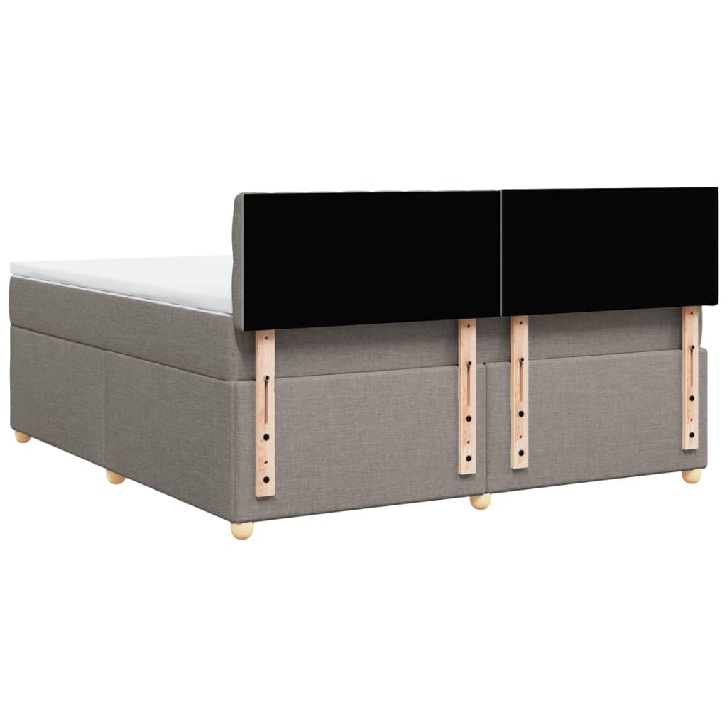 Κρεβάτι Boxspring με Στρώμα Taupe 180x200 εκ. Υφασμάτινο - Pakobazaar