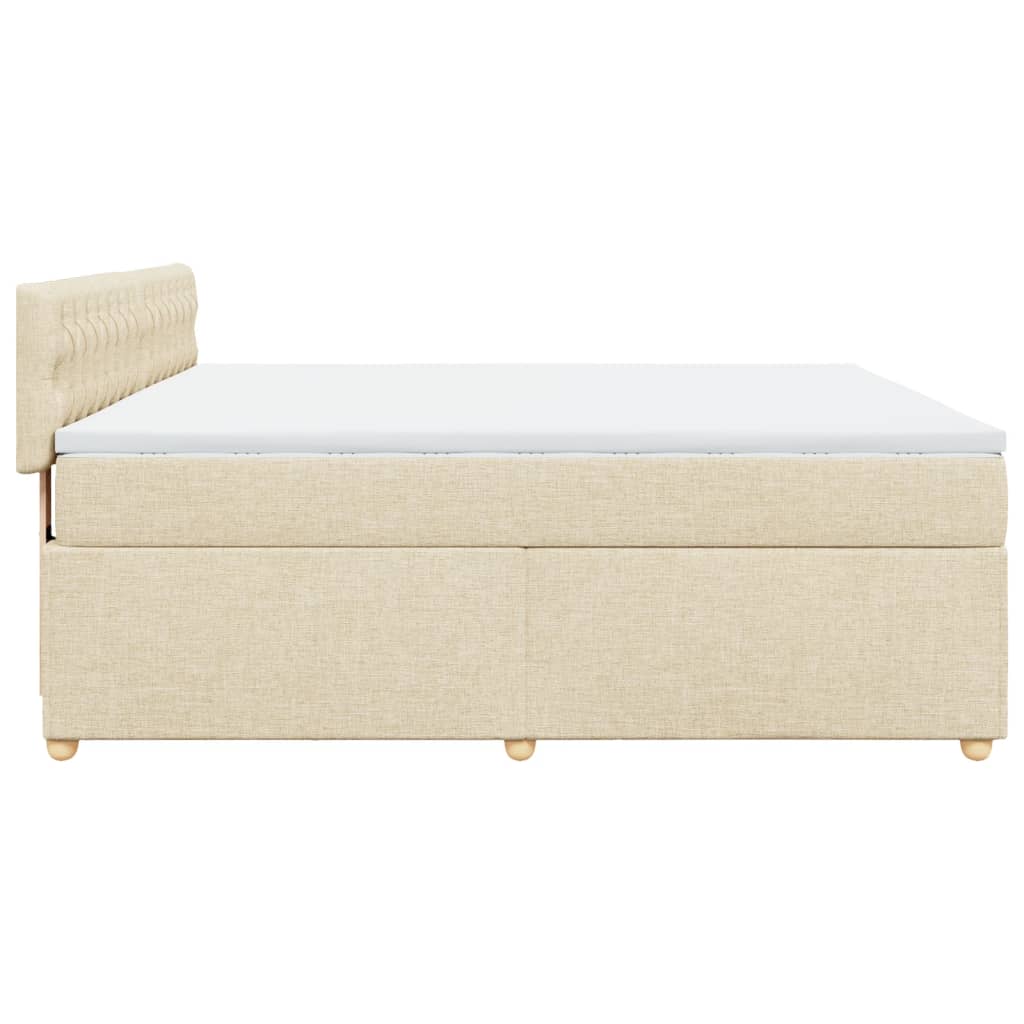 Κρεβάτι Boxspring με Στρώμα Κρεμ 180x200 εκ. Υφασμάτινο - Pakobazaar