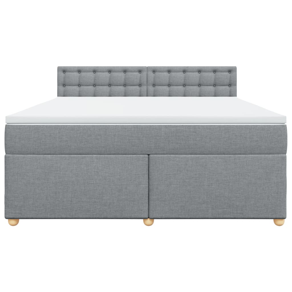 Κρεβάτι Boxspring με Στρώμα Ανοιχτό Γκρι 180x200 εκ. Υφασμάτινο - Pakobazaar