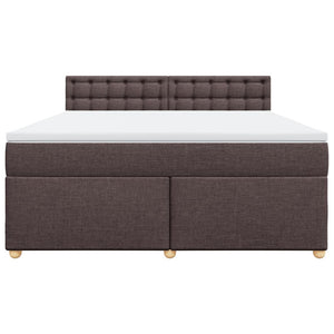 Κρεβάτι Boxspring με Στρώμα Σκούρο Καφέ 180x200 εκ Υφασμάτινο - Pakobazaar