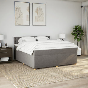 Κρεβάτι Boxspring με Στρώμα Taupe 180x200 εκ. Υφασμάτινο - Pakobazaar