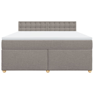 Κρεβάτι Boxspring με Στρώμα Taupe 180x200 εκ. Υφασμάτινο - Pakobazaar