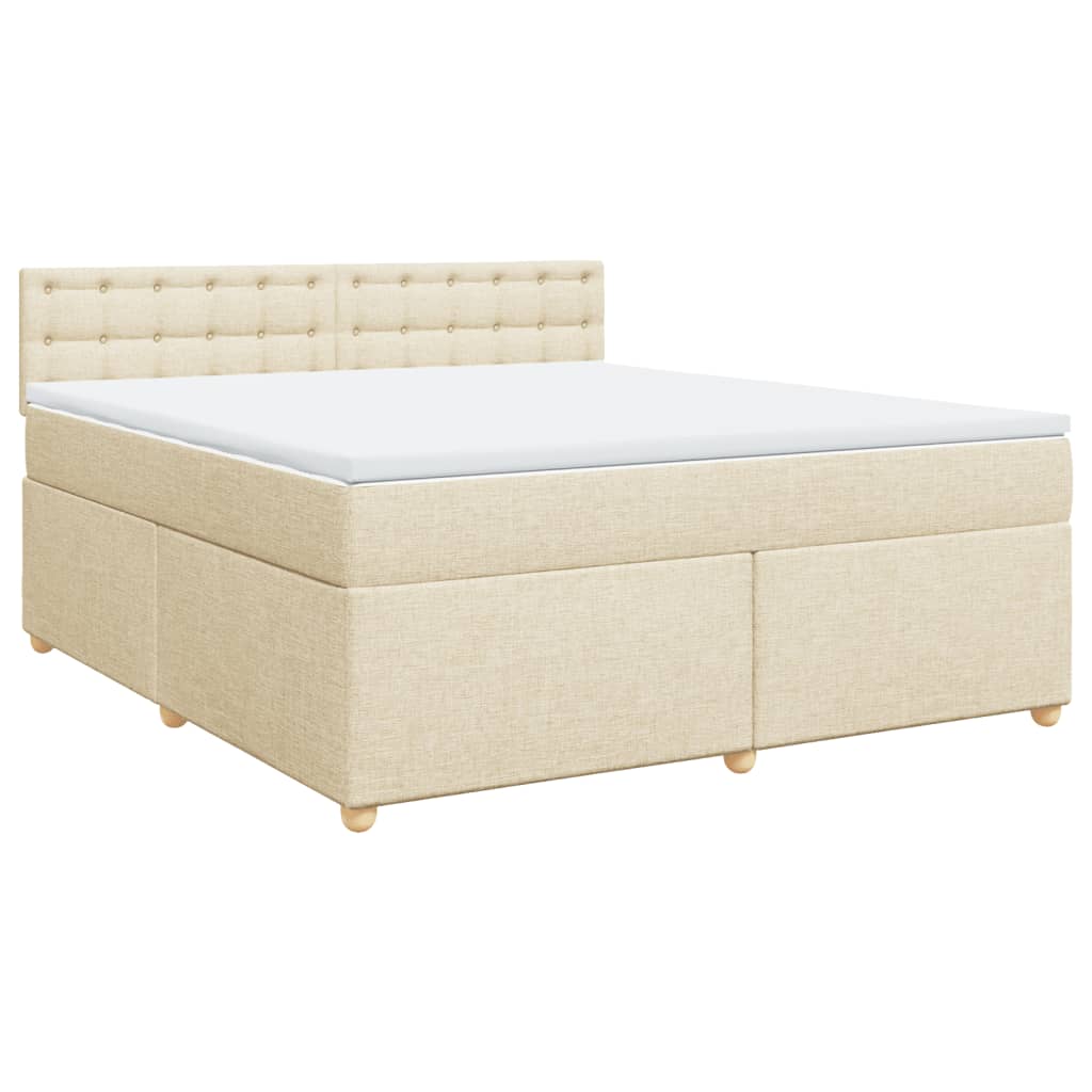 Κρεβάτι Boxspring με Στρώμα Κρεμ 180x200 εκ. Υφασμάτινο