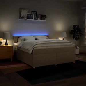 Κρεβάτι Boxspring με Στρώμα Κρεμ 180x200 εκ. Υφασμάτινο - Pakobazaar