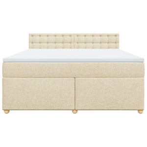 Κρεβάτι Boxspring με Στρώμα Κρεμ 180x200 εκ. Υφασμάτινο - Pakobazaar
