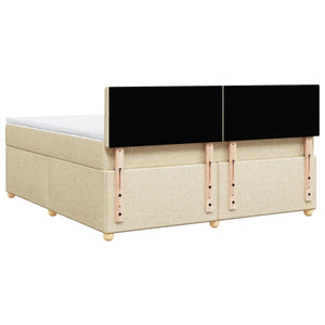 Κρεβάτι Boxspring με Στρώμα Κρεμ 180x200 εκ. Υφασμάτινο - Pakobazaar