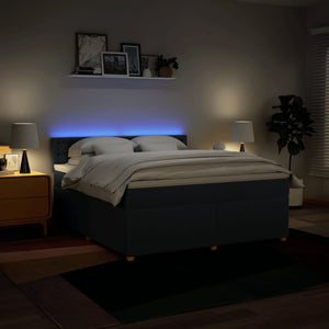 Κρεβάτι Boxspring με Στρώμα Μπλε 180x200 εκ. Υφασμάτινο - Pakobazaar