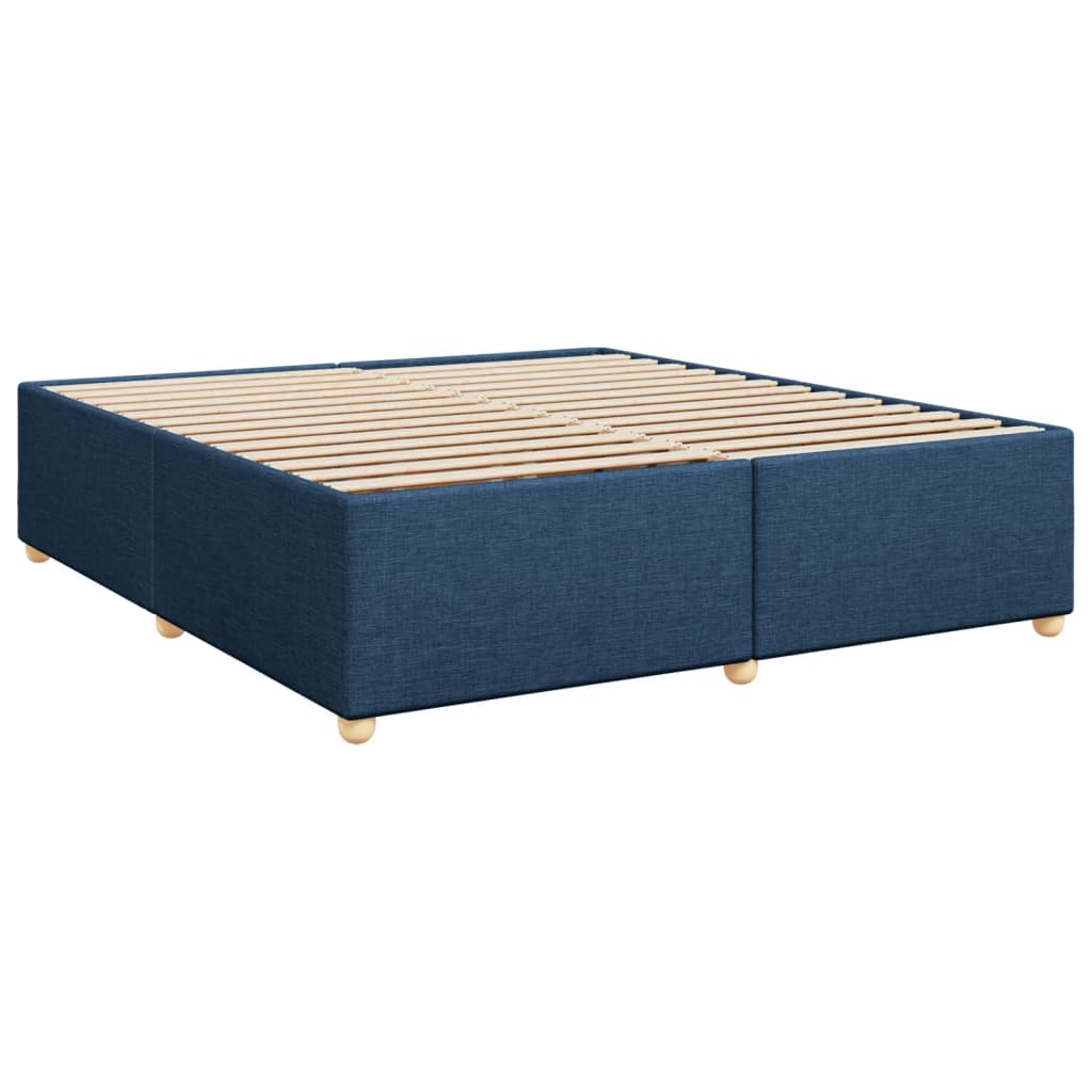 Κρεβάτι Boxspring με Στρώμα Μπλε 180x200 εκ. Υφασμάτινο - Pakobazaar