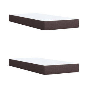 Κρεβάτι Boxspring με Στρώμα Σκούρο Καφέ 200x200 εκ. Υφασμάτινο - Pakobazaar