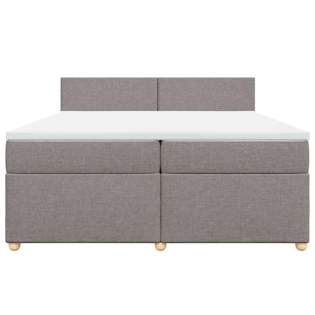 Κρεβάτι Boxspring με Στρώμα Taupe 200x200 εκ. Υφασμάτινο