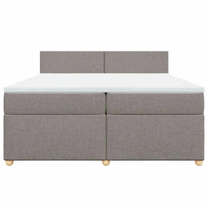 Κρεβάτι Boxspring με Στρώμα Taupe 200x200 εκ. Υφασμάτινο - Pakobazaar